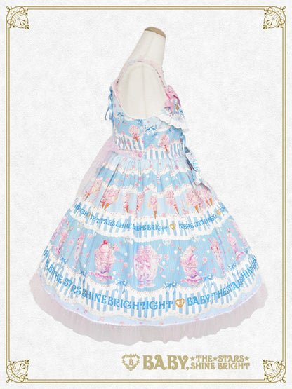 Sweetheart Parfaiteria柄レースアップジャンパースカート