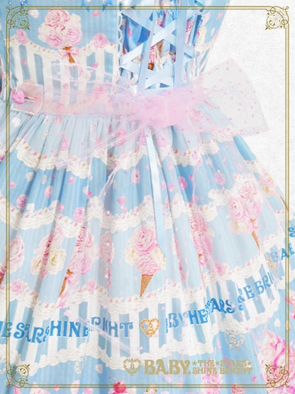 Sweetheart Parfaiteria柄レースアップジャンパースカート