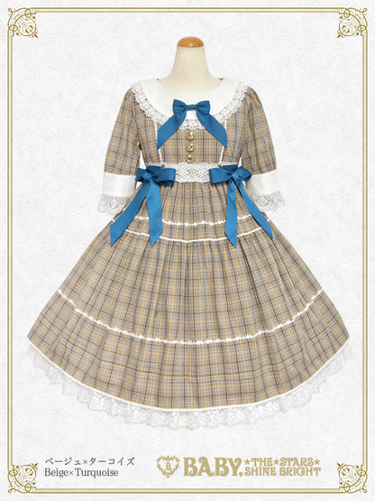 タータンチェックシャーメインワンピース