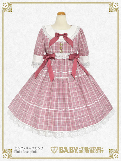 タータンチェックシャーメインワンピース