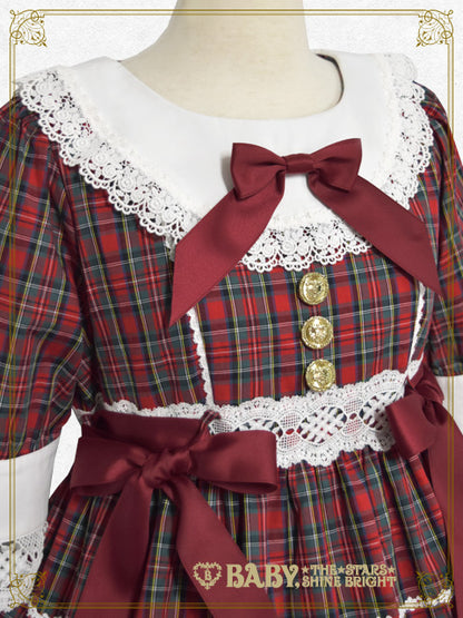 タータンチェックシャーメインワンピース