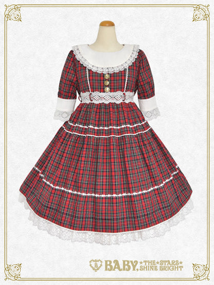 タータンチェックシャーメインワンピース