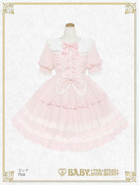 【予約】Fluffy Gingham Heart ワンピース