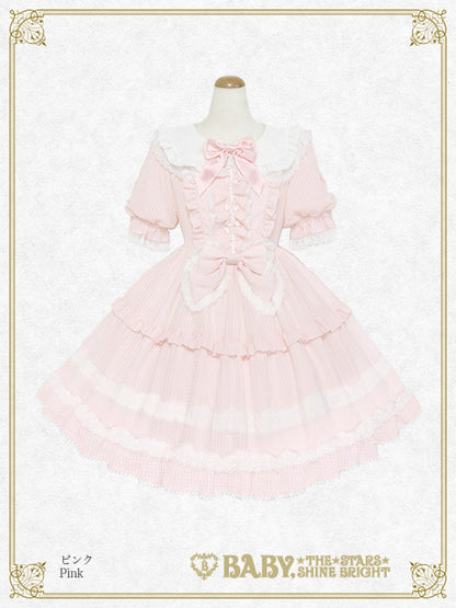 【予約】Fluffy Gingham Heart ワンピース