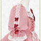 【予約】Fluffy Gingham Heart ワンピース