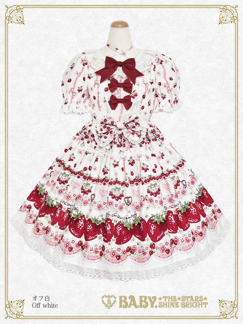 【予約】Juicy Strawberry Memory柄ワンピース