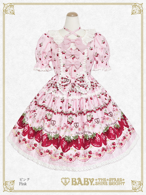 【予約】Juicy Strawberry Memory柄ワンピース