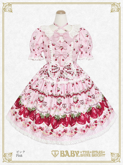[増産] Juicy Strawberry Memory柄ワンピース