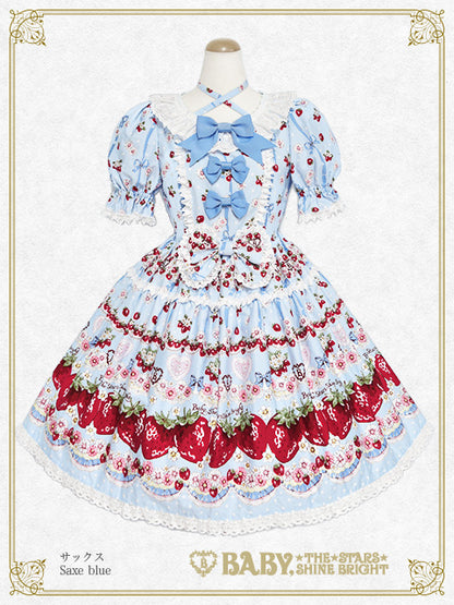 [増産] Juicy Strawberry Memory柄ワンピース