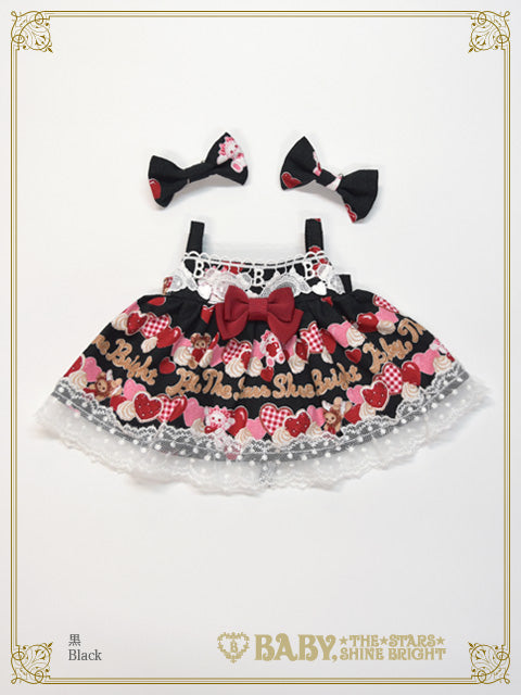 くみゃちゃんのSweet Baby Love Heart柄スカート 黒 くみゃちゃんのSweet Baby Love Heart柄くみゃちゃんジャンパー