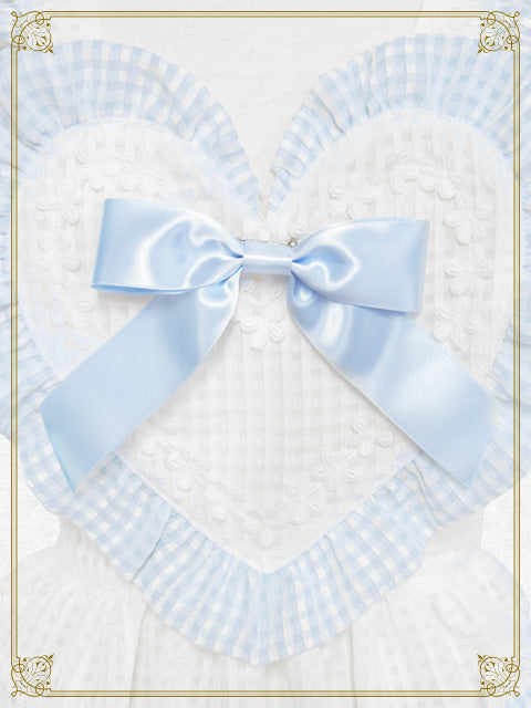 [Pre-order] Fluffy Gingham Heart Apron