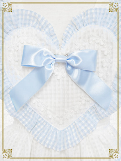 Fluffy Gingham Heart Apron