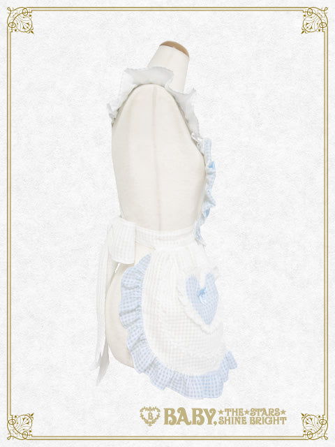 [Pre-order] Fluffy Gingham Heart Apron