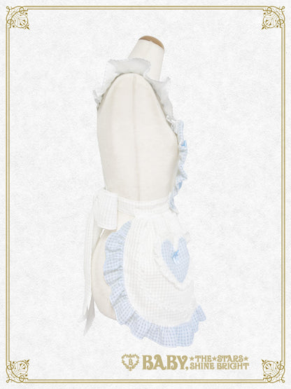 Fluffy Gingham Heart Apron