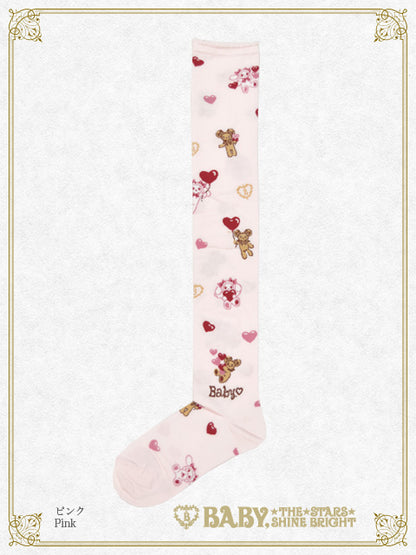 [増産] くみゃちゃんのSweet Baby Love Heart柄オーバーニーソックス