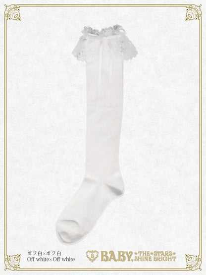 Ribbon Lace Knee Socks