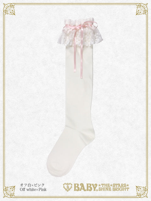 Ribbon Lace Knee Socks