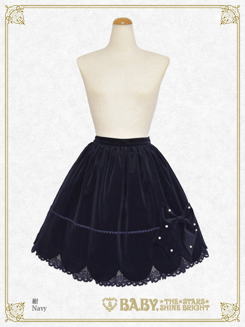 [Pre-order] Velveteen Scallop Skirt
