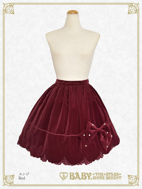 [Pre-order] Velveteen Scallop Skirt