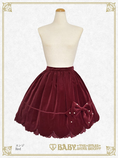 [Pre-order] Velveteen Scallop Skirt