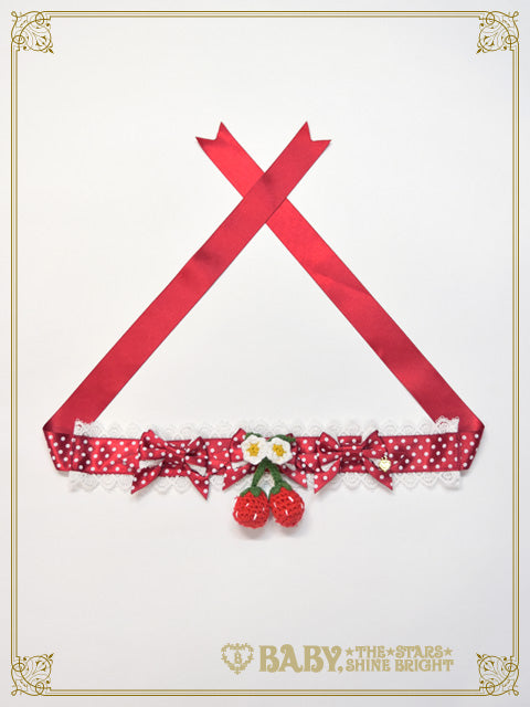[Pre-order] Doki Doki♡Heart fluttering Princess Strawberry Dot Ribbon Choker