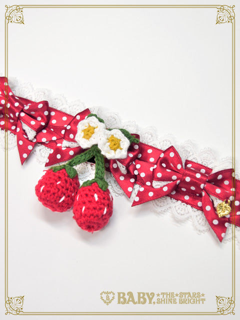 [Pre-order] Doki Doki♡Heart fluttering Princess Strawberry Dot Ribbon Choker