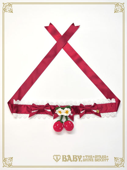 [Pre-order] Doki Doki♡Heart fluttering Princess Strawberry Satin Ribbon Choker