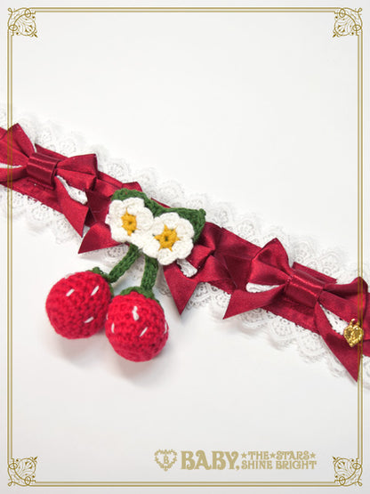 [Pre-order] Doki Doki♡Heart fluttering Princess Strawberry Satin Ribbon Choker