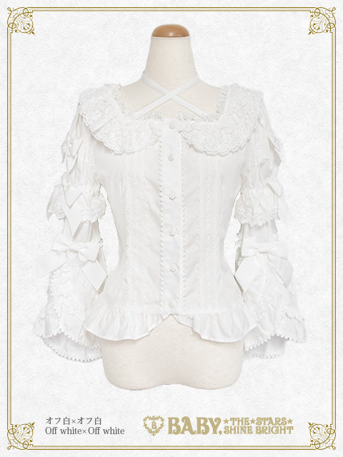 スクエア衿カットソー 黒×白 BABY,THE STARS SHINE BABY, THE STARS SHINE BRIGHT_English