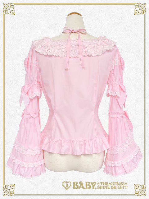 BABY２０１１年ウエストシャーリングブラウス・ピンク DEVEAUX】水彩風花柄シャーリングブラウス(90~140cm)(90cm ピンク系