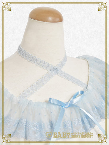 【予約】Sugar powder♡Dot Tulle ベビードールシフォンブラウス