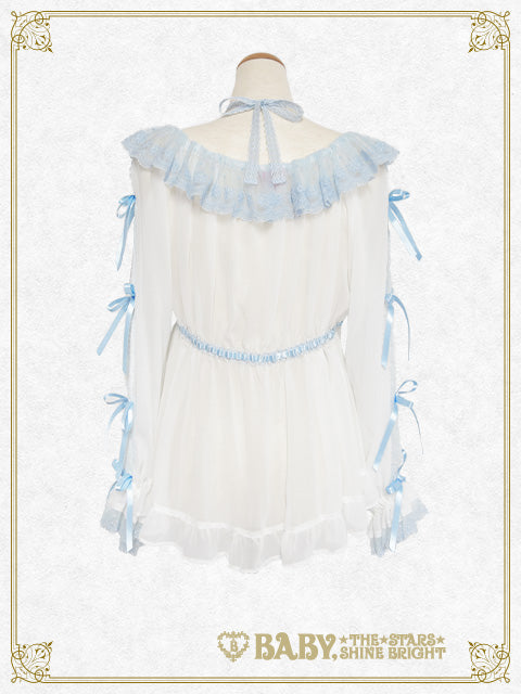 【予約】Sugar powder♡Dot Tulle ベビードールシフォンブラウス