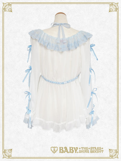 【予約】Sugar powder♡Dot Tulle ベビードールシフォンブラウス