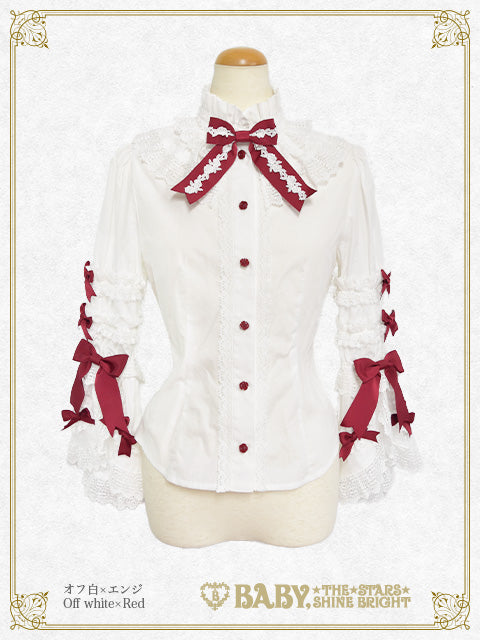 Créme Chantilly Princessブラウス オフ白×エンジ Crème Chantilly Princess ブラウス – BABY, THE STARS SHINE BRIGHT