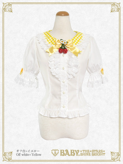 桃花 ゆらゆらいちごのHappy Berry Presentブラウス ゆらゆらいちごのHappy Berry Present ギンガムブラウス – BABY, THE