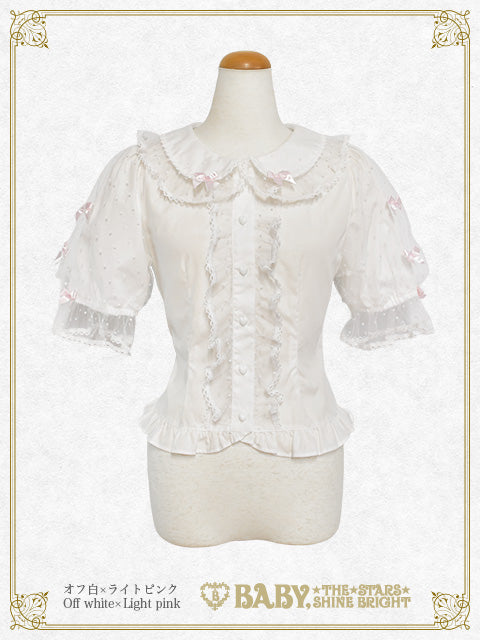 [Pre-order] Little Kitten Lucy♡Dot tulle Blouse