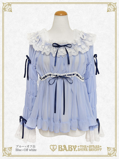 [Pre-order] Cinderella Shirring Chiffon Blouse