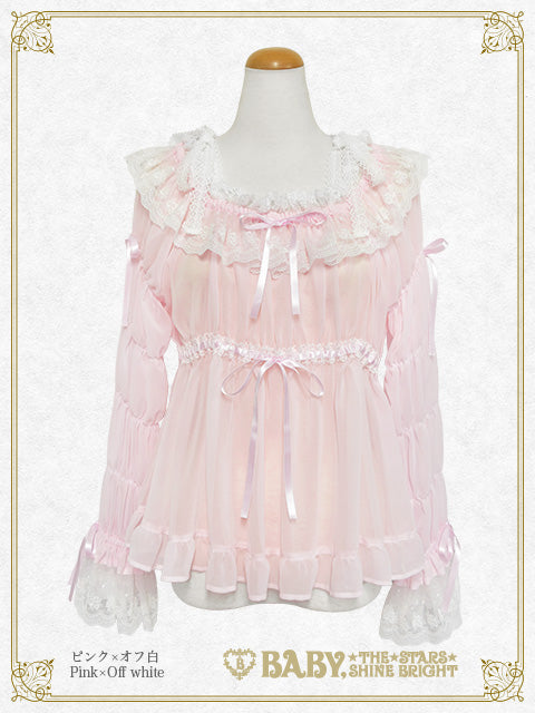 [Pre-order] Cinderella Shirring Chiffon Blouse