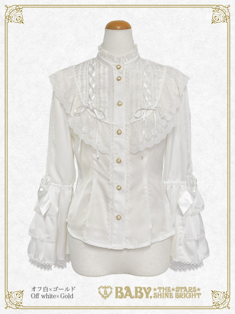 [Pre-order] Cinderella Stand-collar Satin Blouse