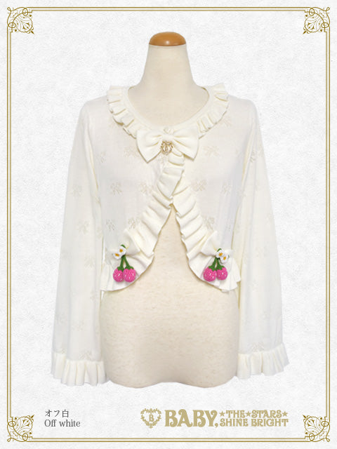 Swinging Strawberry Ribbon Transparent Knitting Bolero