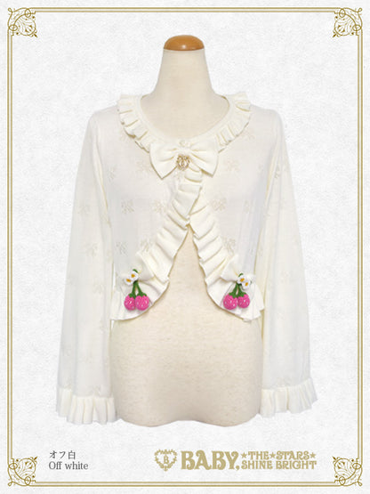 Swinging Strawberry Ribbon Transparent Knitting Bolero