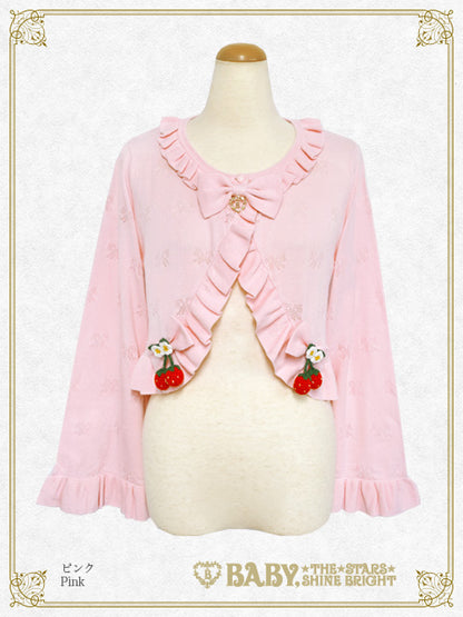 Swinging Strawberry Ribbon Transparent Knitting Bolero