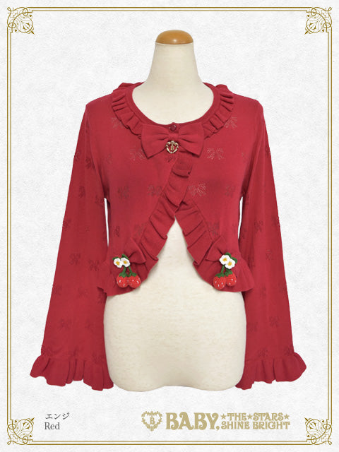 Swinging Strawberry Ribbon Transparent Knitting Bolero