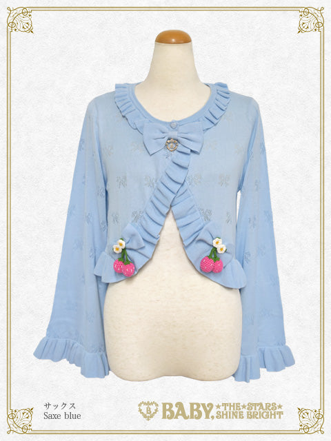 Swinging Strawberry Ribbon Transparent Knitting Bolero