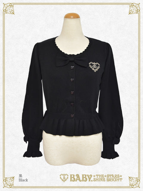 Bear button's volume sleeve cardigan