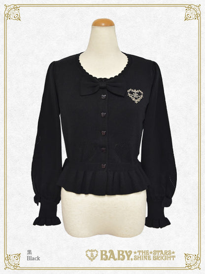 Bear button's volume sleeve cardigan