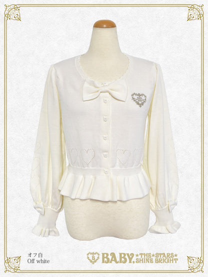 Bear button's volume sleeve cardigan