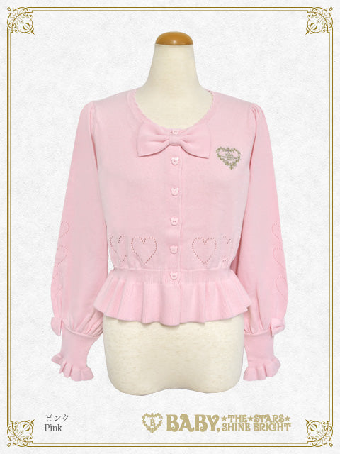 Bear button's volume sleeve cardigan