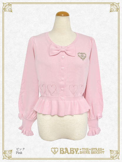 Bear button's volume sleeve cardigan