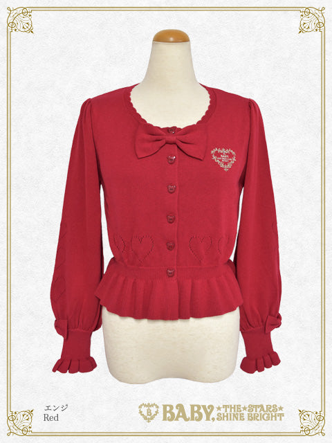 Bear button's volume sleeve cardigan